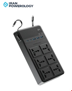 چند راهی برق پاورولوژی Powerology 2500w 6 AC Power Strip PWC030