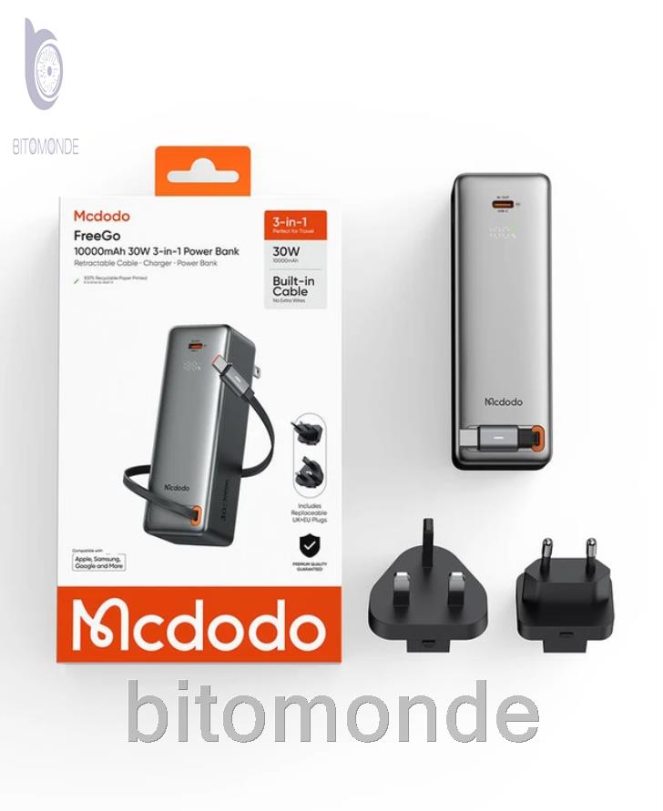 پاوربانک 30 وات مک دودو مدل MC-318 ظرفیت 10000 میلی‌آمپرساعت