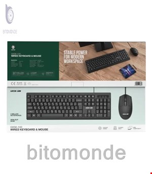 کیبورد و موس سیمدار گرین لاین مدل Green Lion GKM-100 Wired Keyboard and Mouse