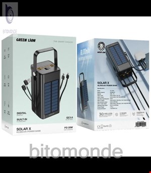 پاور بانک گرین لاین مدل Solar X ظرفیت 80000 میلی آمپر ساعت