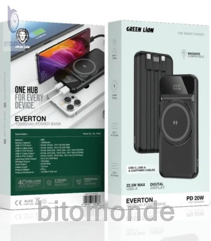 پاوربانک 10000 گرین لاین Green Lion Everton Power Bank GNEVRTN10K