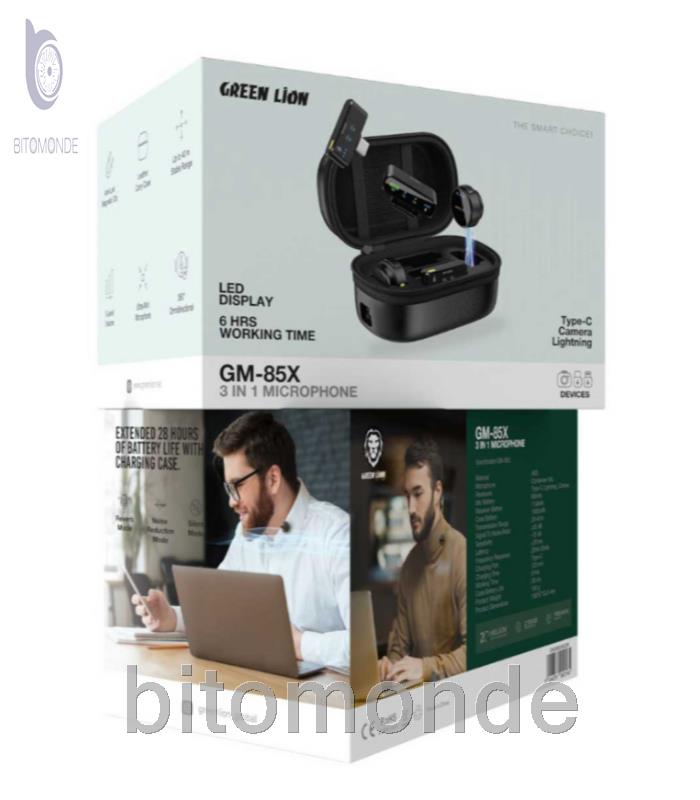 میکروفون بی‌سیم یقه‌ای گرین لاین مدل GM-85X سه کاره
