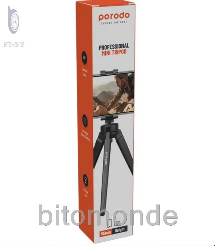 سه پایه گوشی موبایل و دوربین تاشو پورودو PD-TRPT-BK