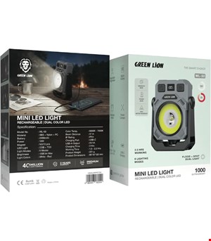 چراغ کمپینگ گرین لاین GNWL50MWLTBK Green Lion Mini LED Rechargeable & Dual Color Light