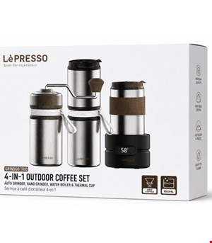 ست قهوه چهار کاره لپرسو قابل حمل Grindo Quattro 4-in-1 Outdoor Coffee Set